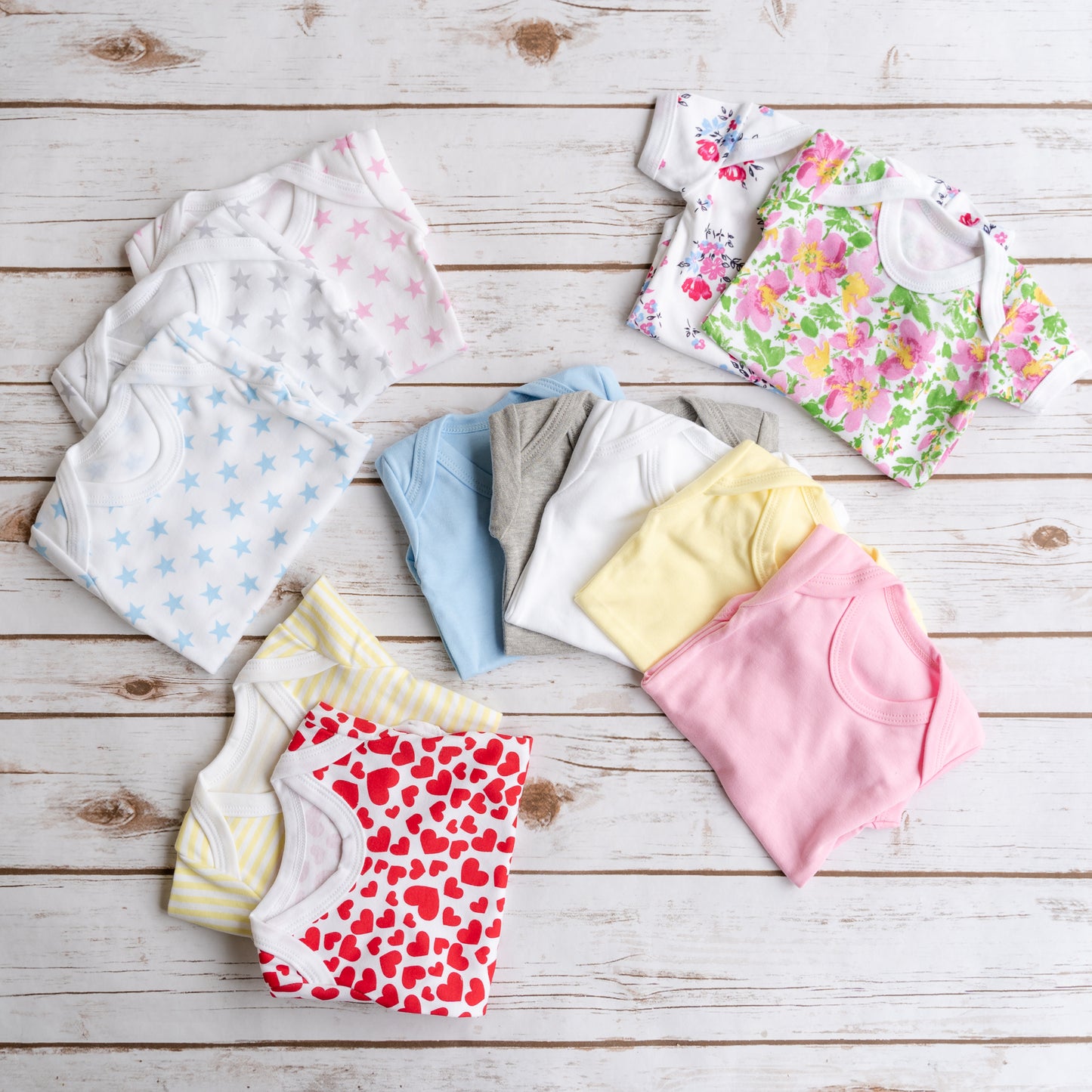 Newborn Floral Letterbox Set - Hat, Vest, Bib (Pink/Blue/White Floral)