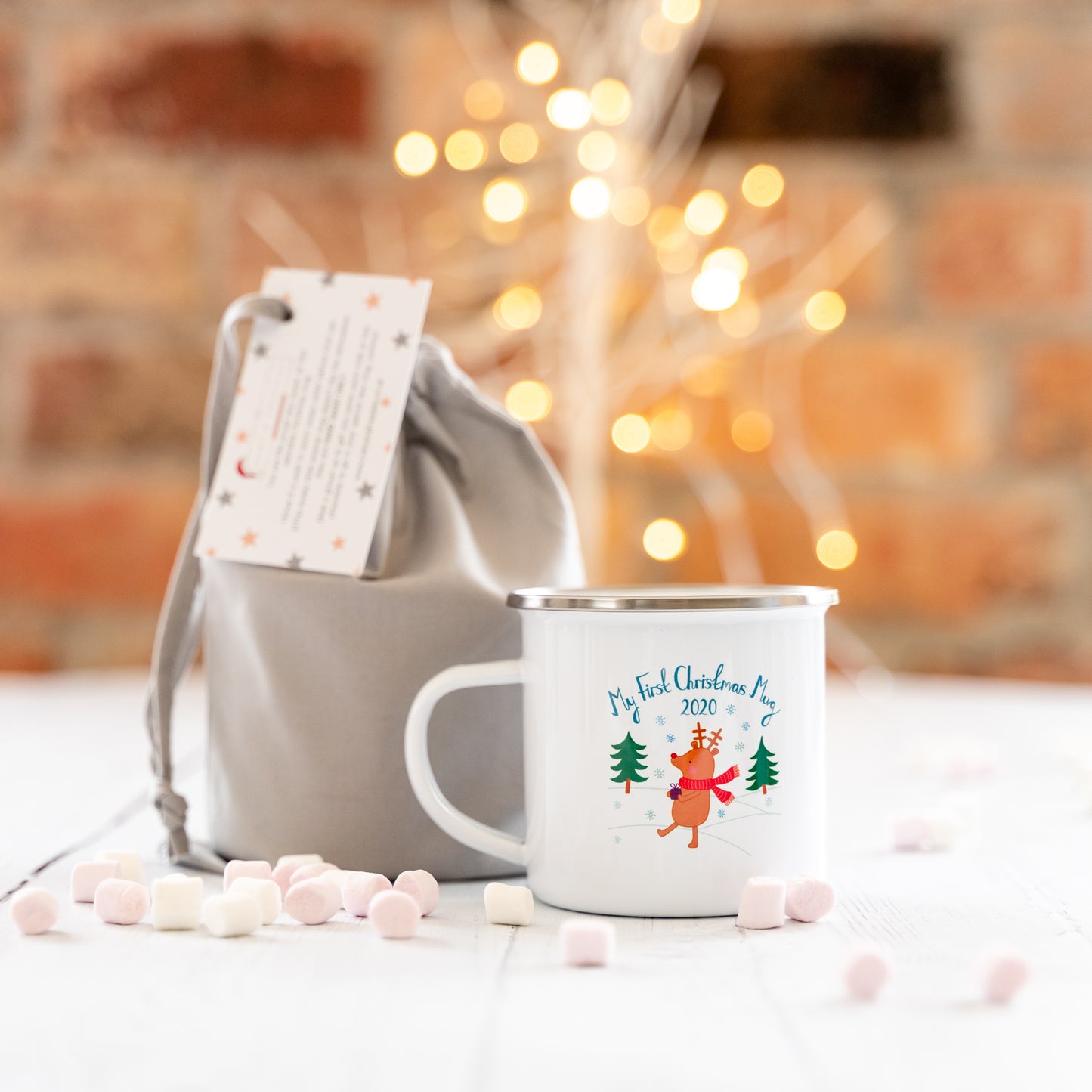 Childrens Enamel 'First' Christmas Mug