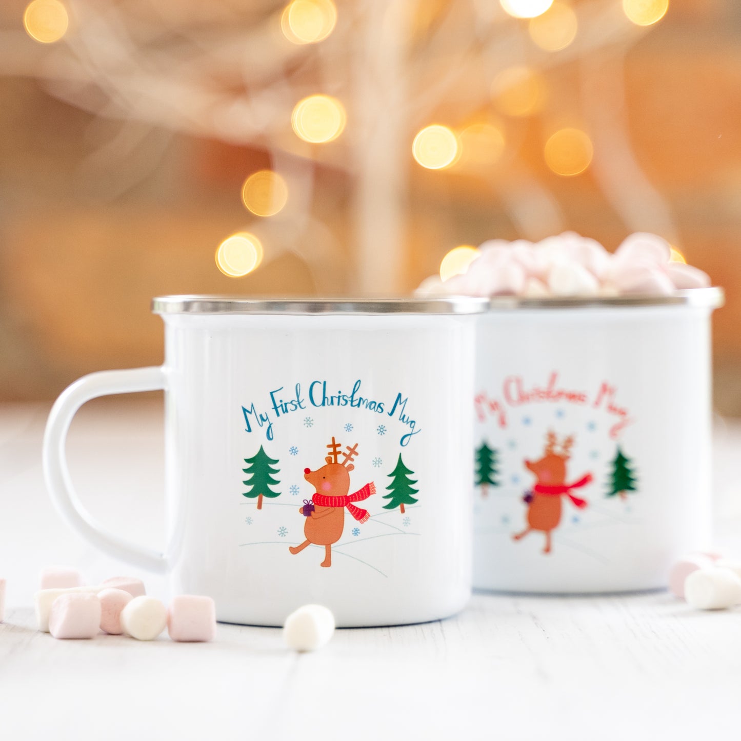 Childrens Enamel 'First' Christmas Mug